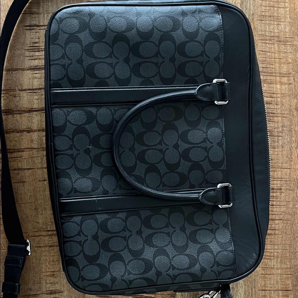Coach Black and Gray Men's Briefcase